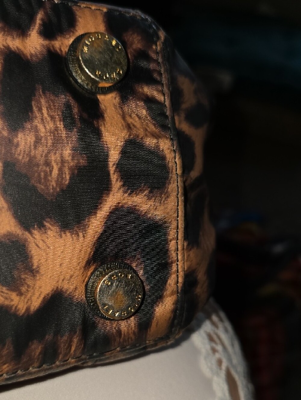 Michael Kors Leopard-Print Tote in Brown/Black w/Gold Hardware Needs Zipper Pull - Picture 10 of 14